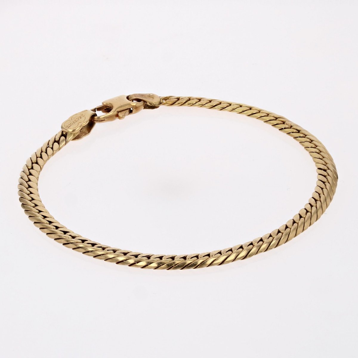 Bracelet En Or Occasion Gourmette Aplatie-photo-1