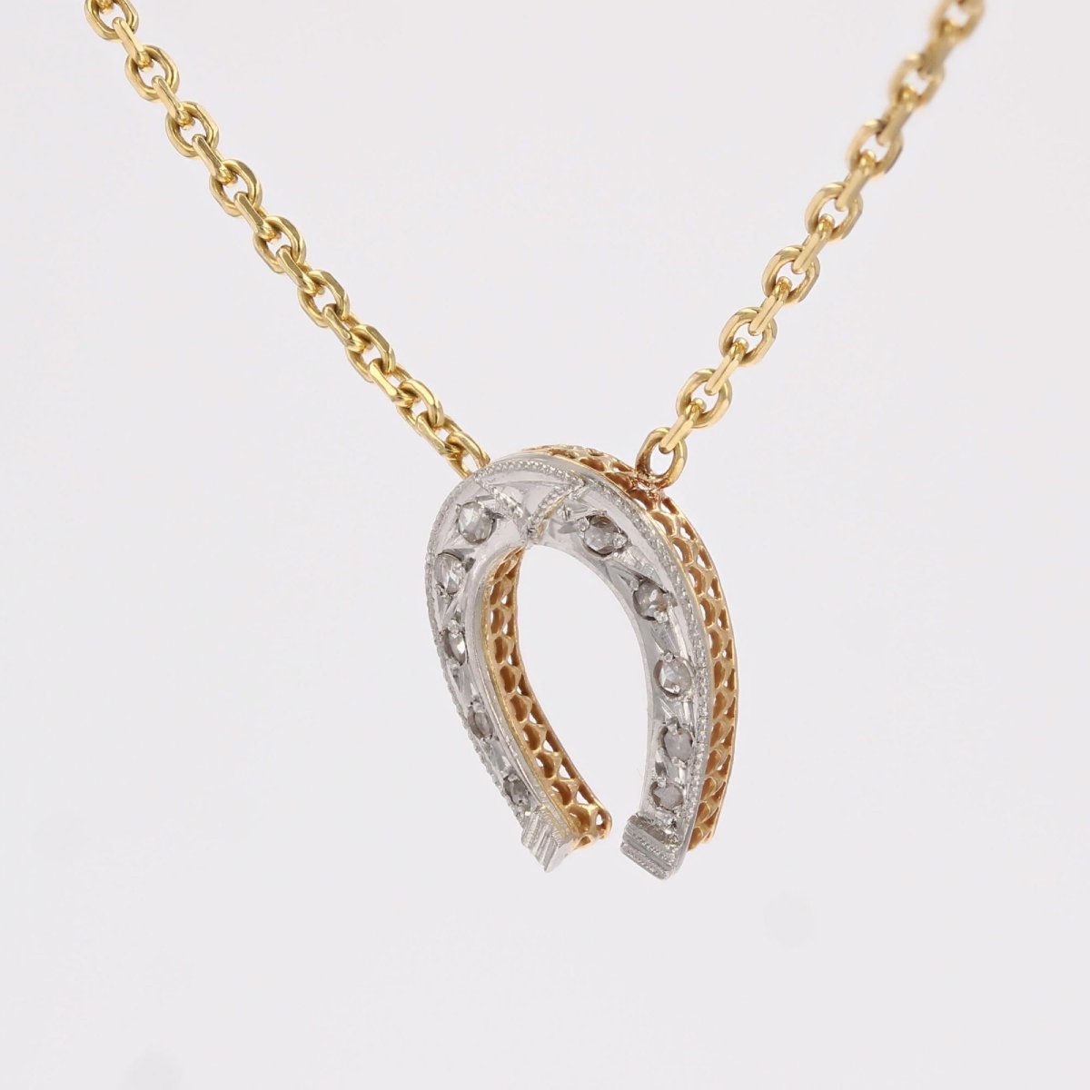 Collier Ancien Fer à Cheval Diamants-photo-2