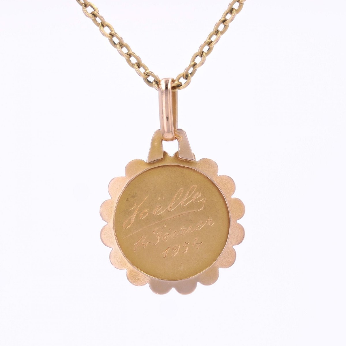 Antique Rose Gold Angel Medal-photo-5