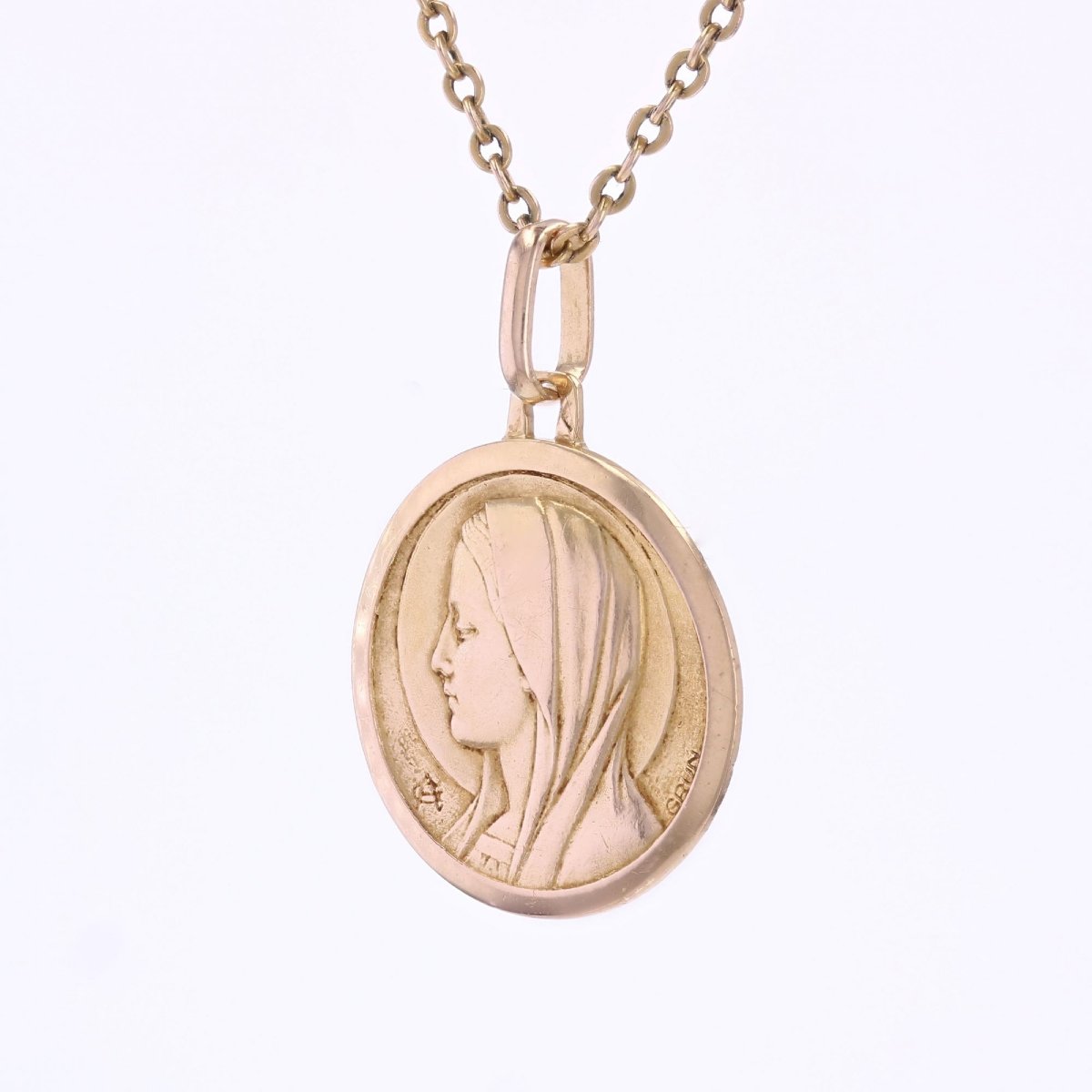 Médaille Vierge Or Rose Signée Grün-photo-1