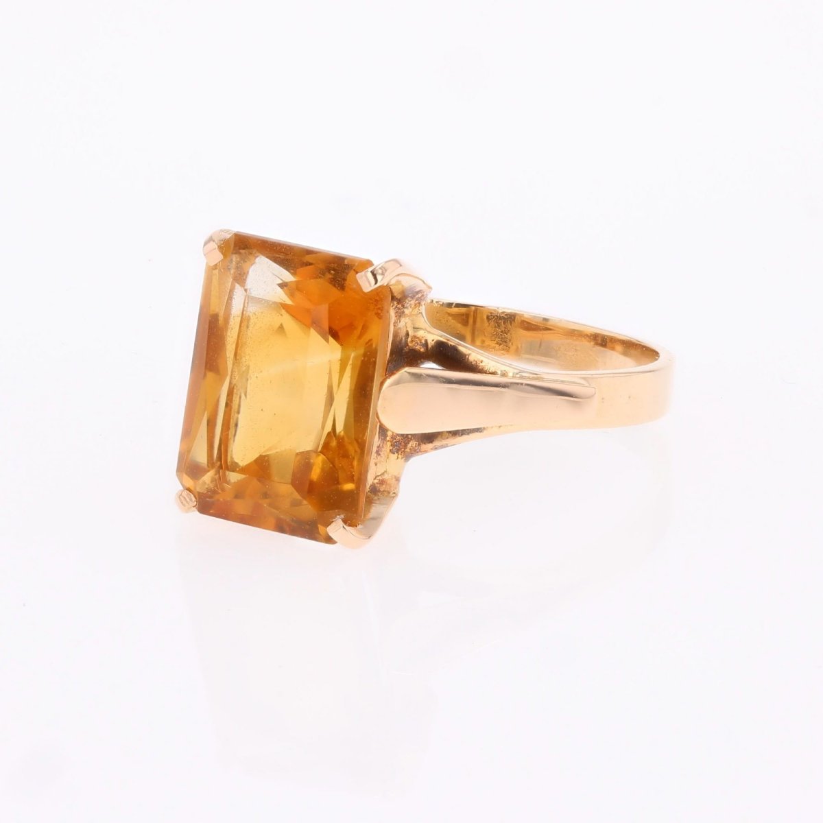 Bague vintage citrine or rose-photo-4