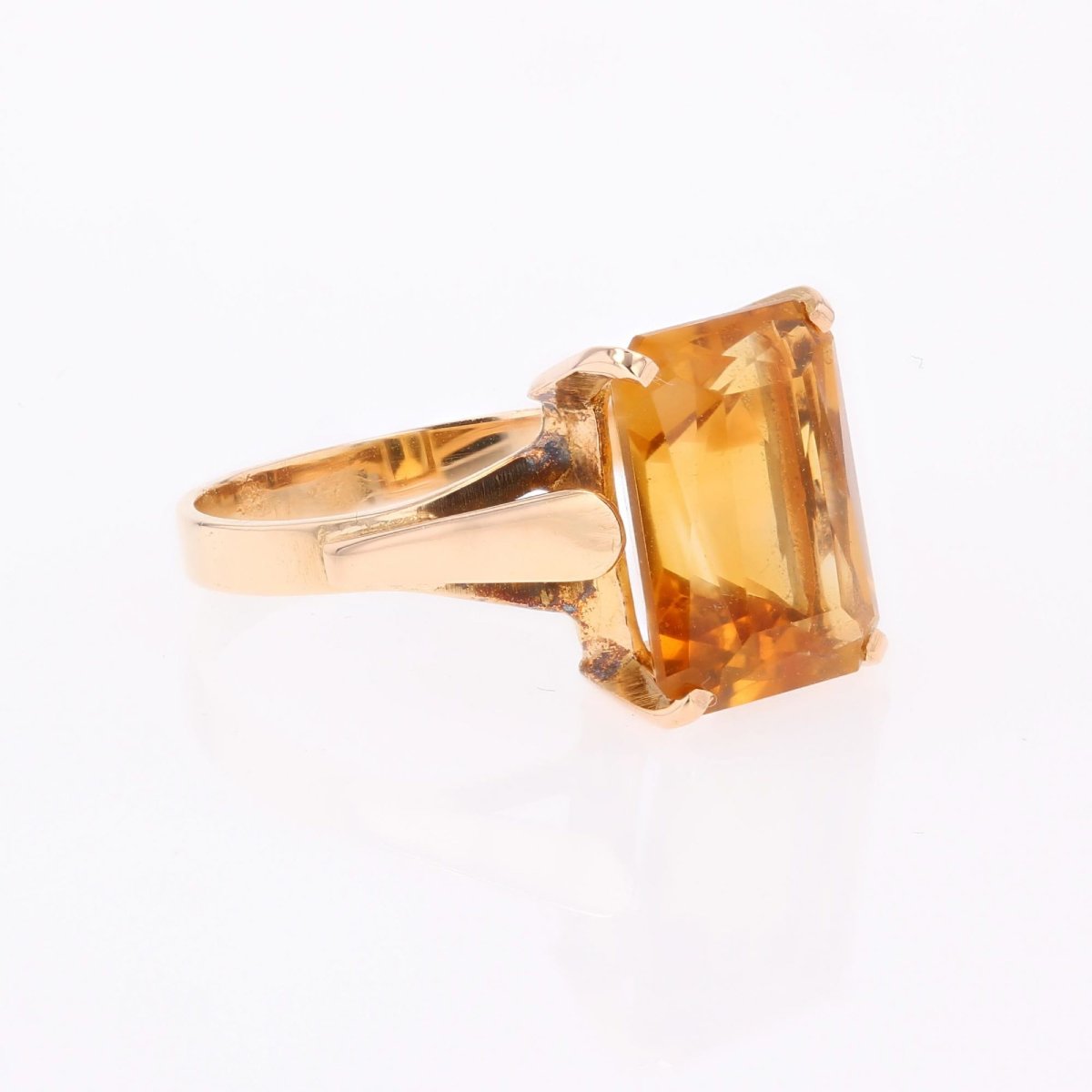 Bague vintage citrine or rose-photo-1