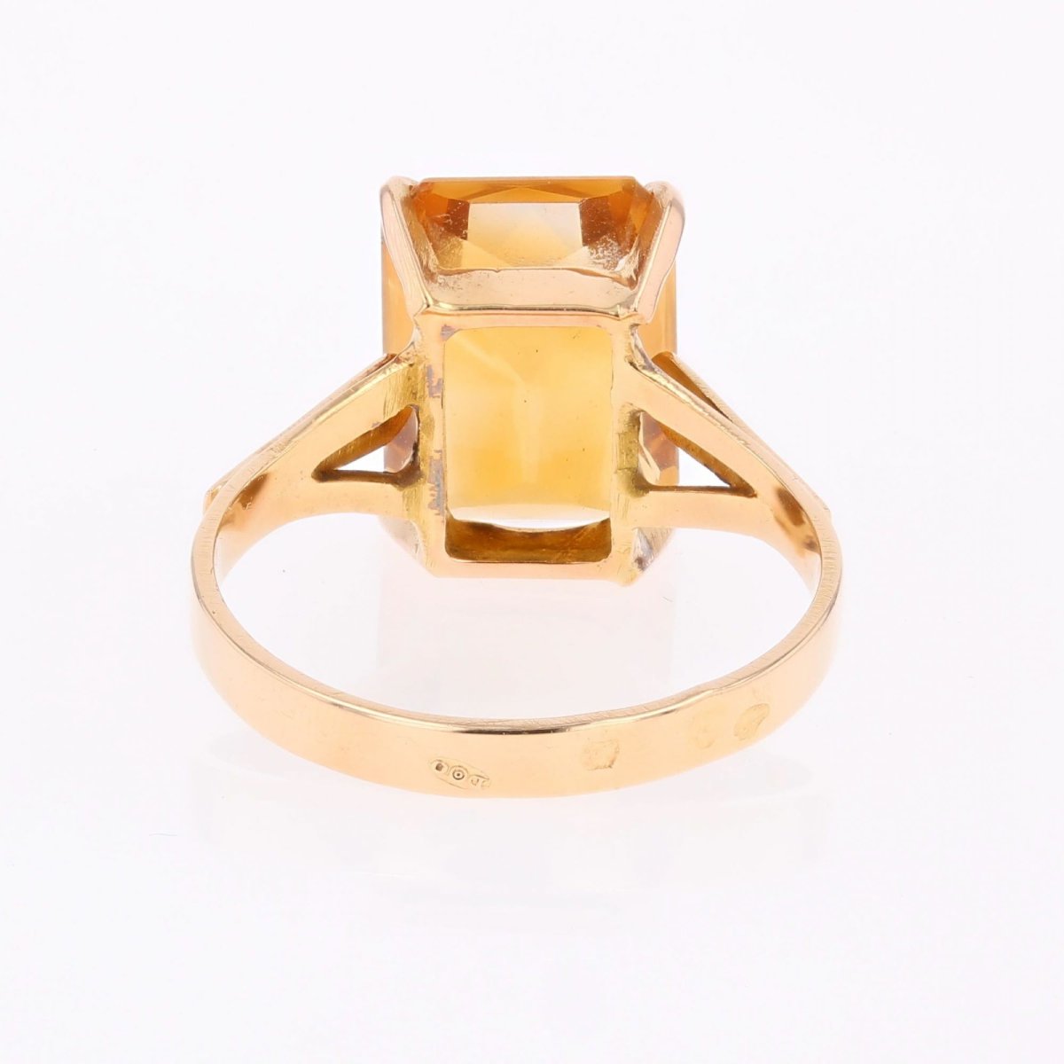 Bague vintage citrine or rose-photo-4