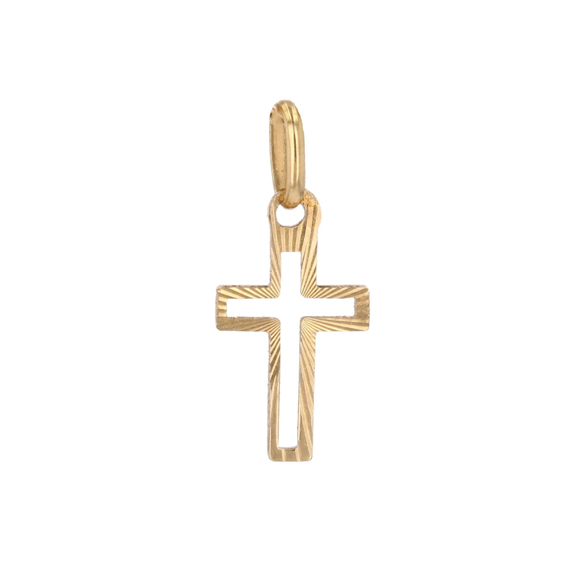Openwork Striated Gold Cross
