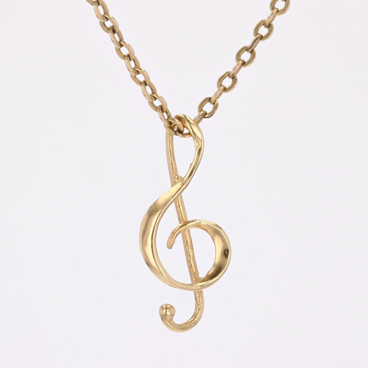 Yellow Gold Treble Clef Pendant-photo-1