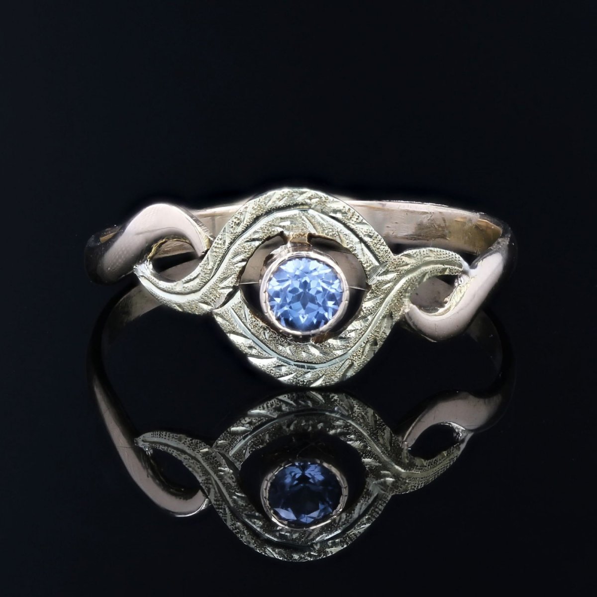 Antique Sapphire Tourbillon Ring-photo-1
