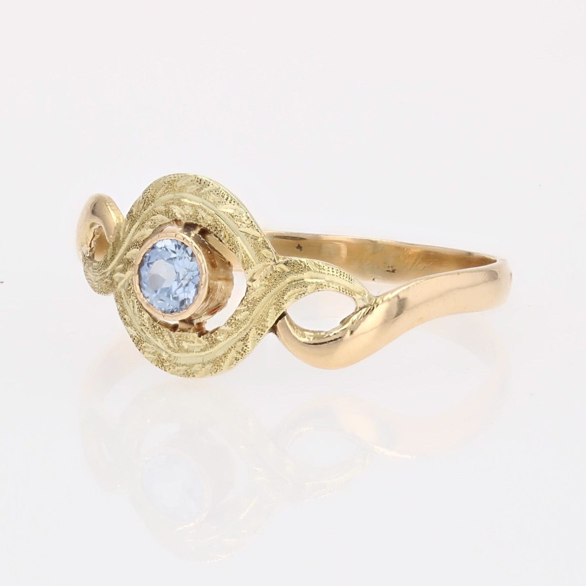 Antique Sapphire Tourbillon Ring-photo-4