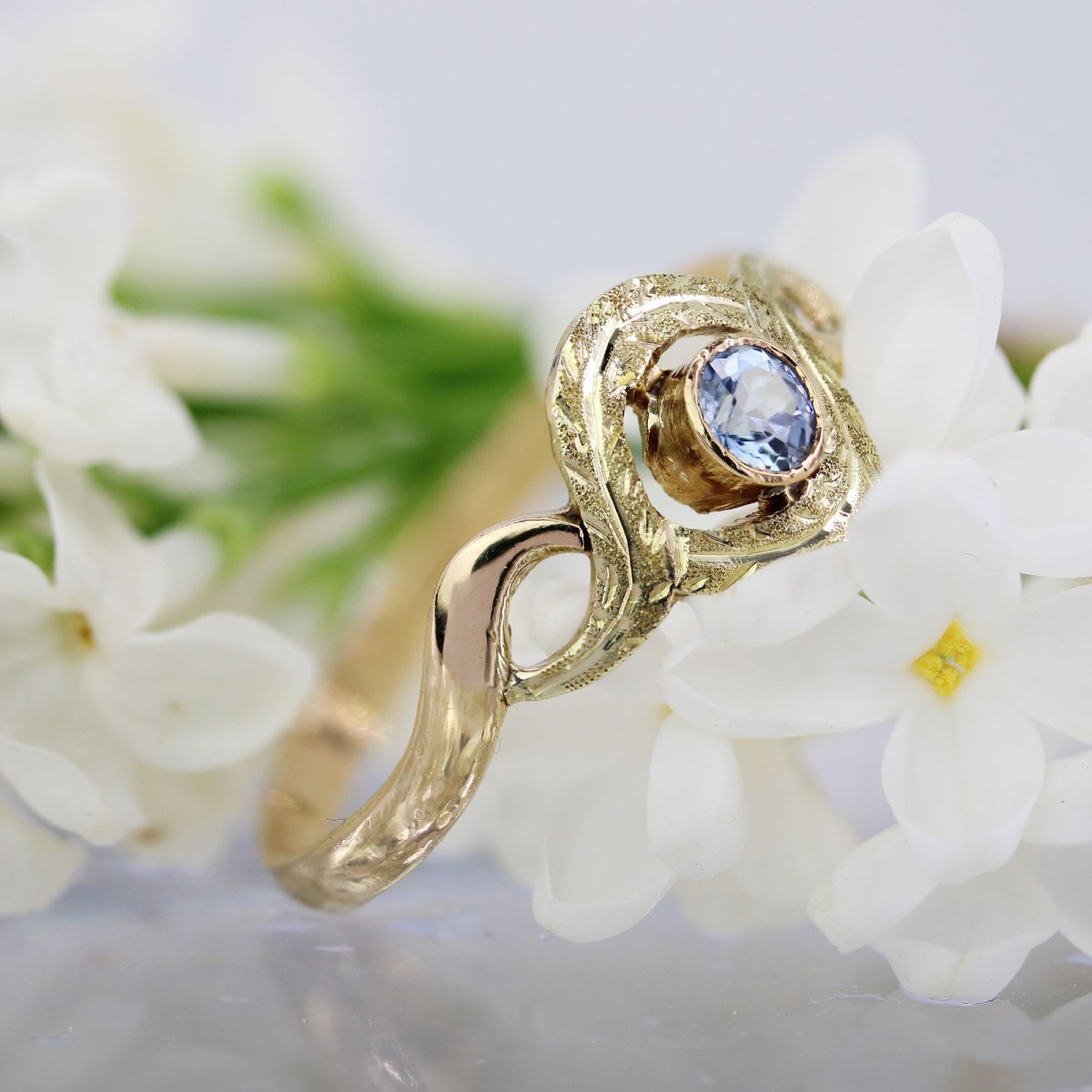 Antique Sapphire Tourbillon Ring-photo-6