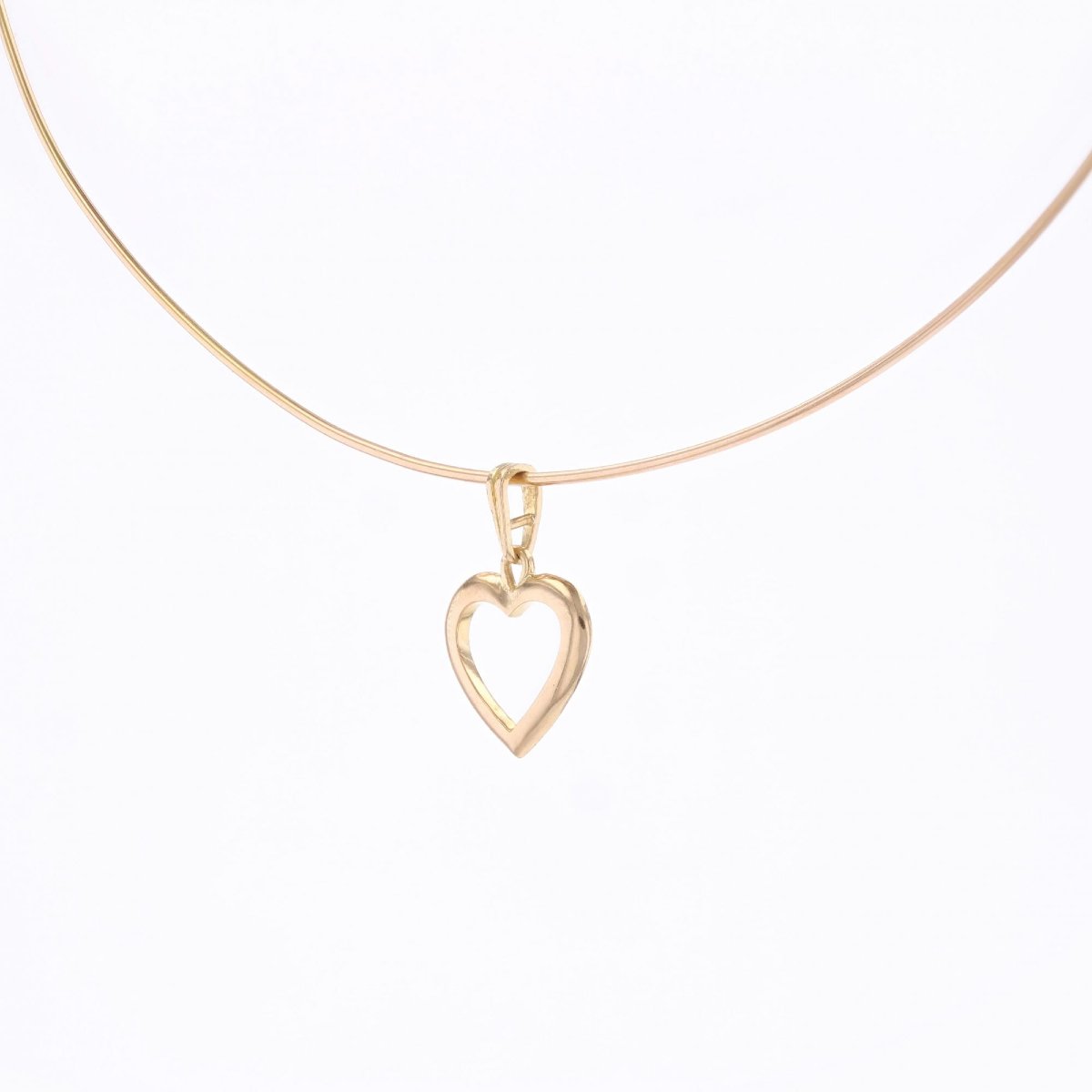 Collier torque en or et son pendentif cœur-photo-2
