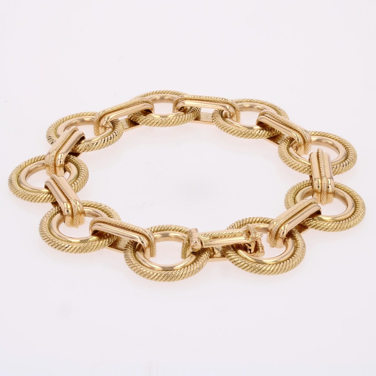 Vintage Rose Gold Bracelet With Round Links-photo-4