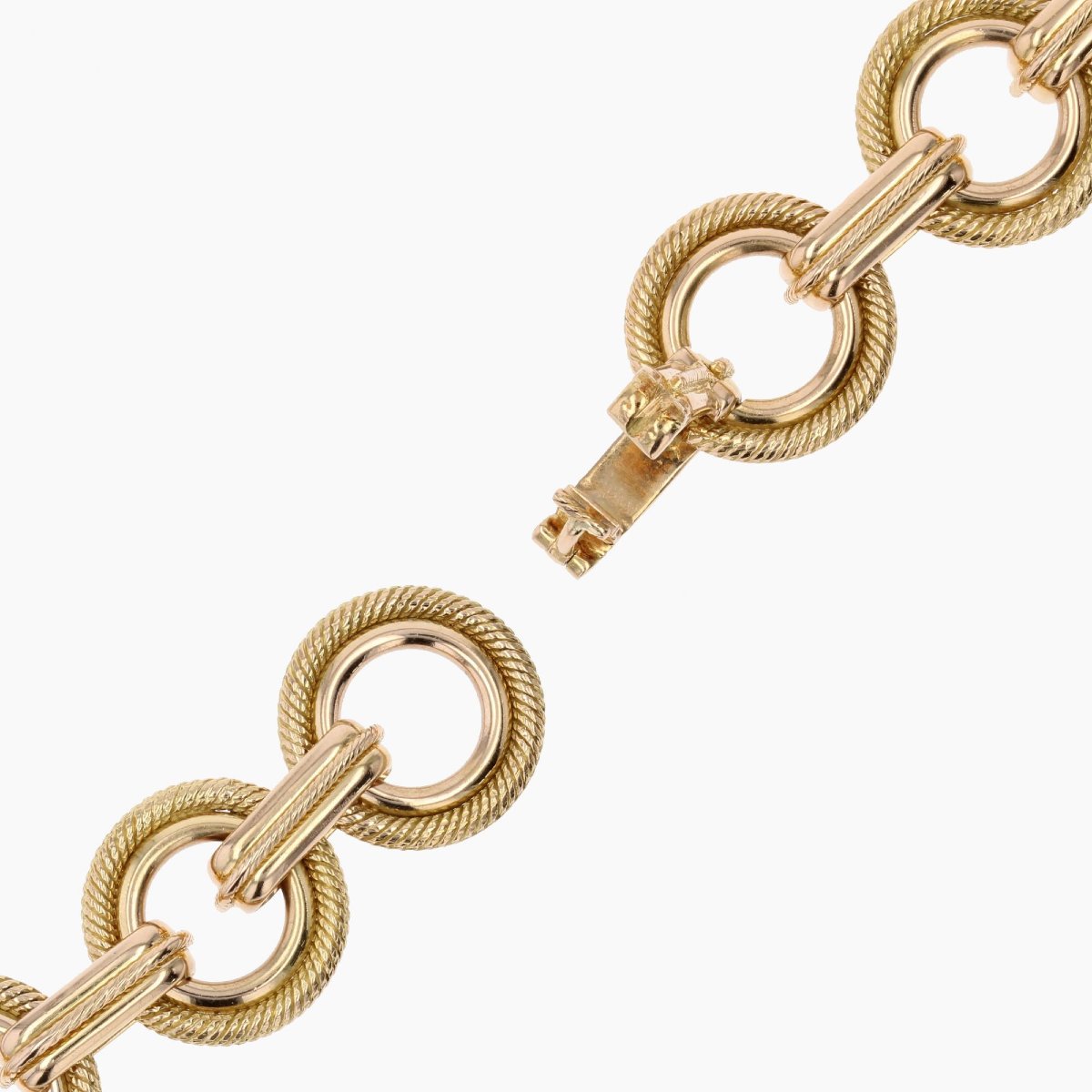 Vintage Rose Gold Bracelet With Round Links-photo-5