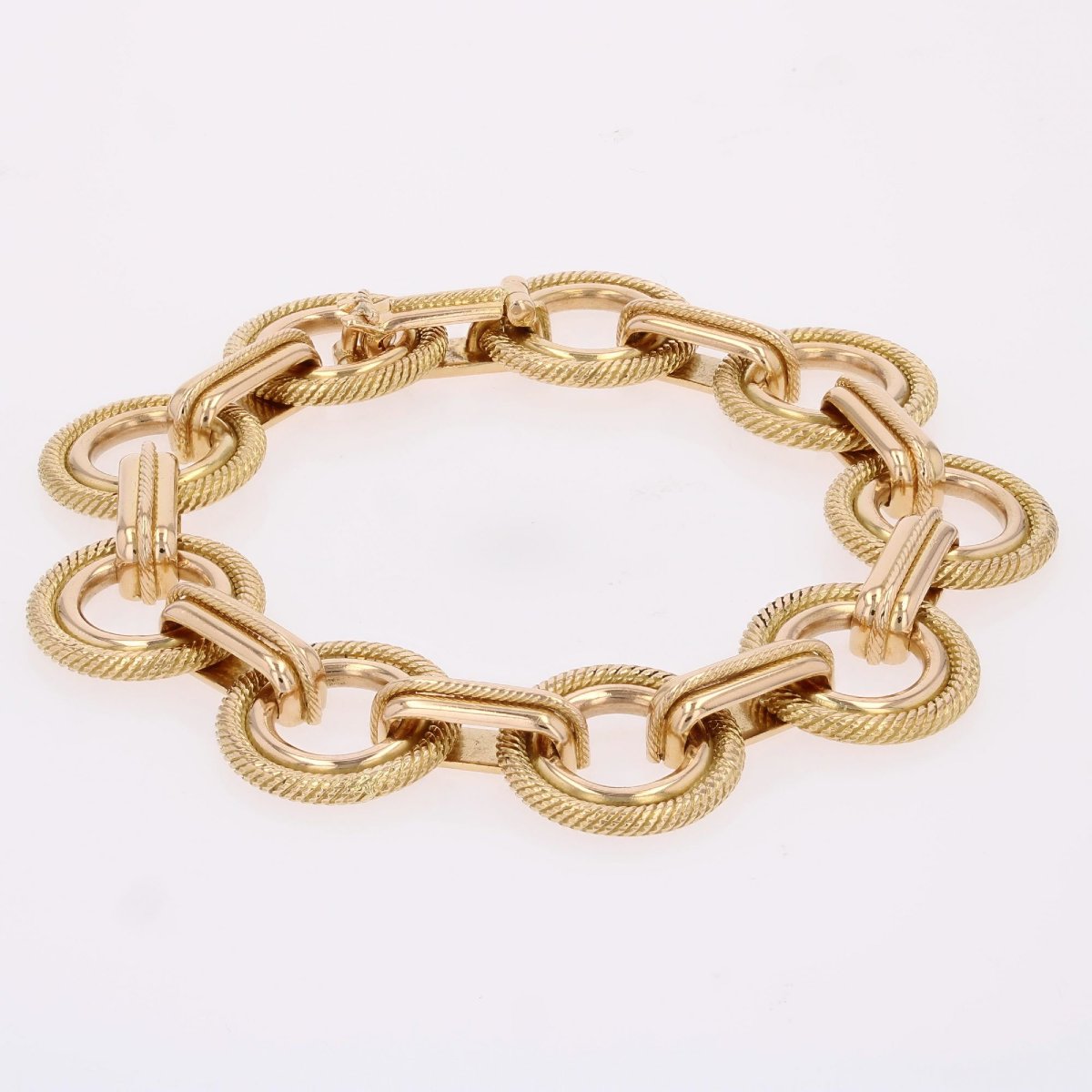 Vintage Rose Gold Bracelet With Round Links-photo-6
