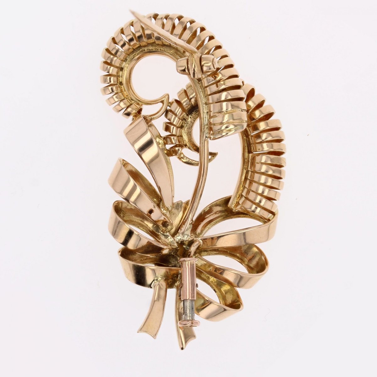 Retro Rose Gold Diamond Brooch-photo-4