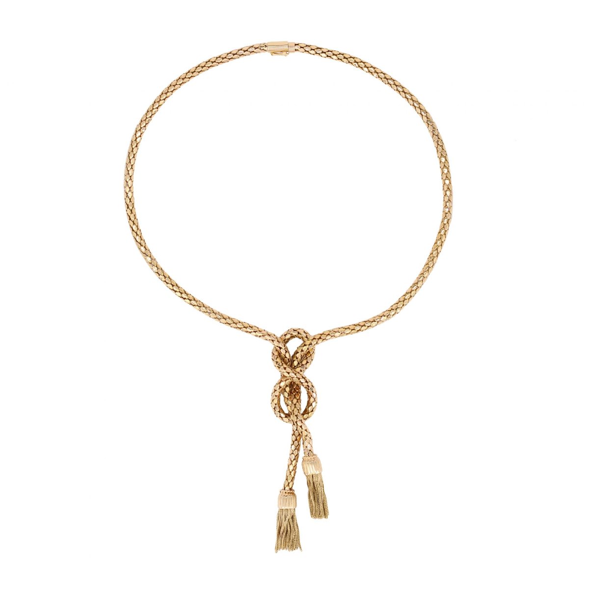 Collier en or maille orvet et ses pompons d'or-photo-3