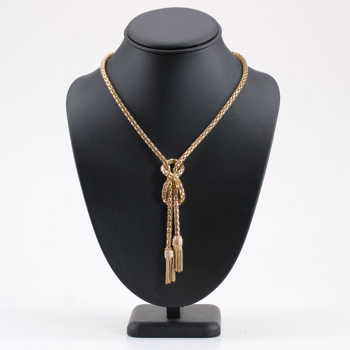 Collier en or maille orvet et ses pompons d'or-photo-3