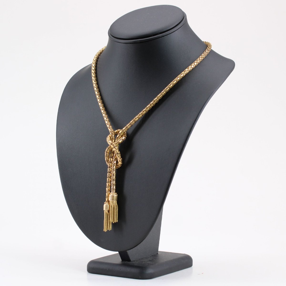 Collier en or maille orvet et ses pompons d'or-photo-4