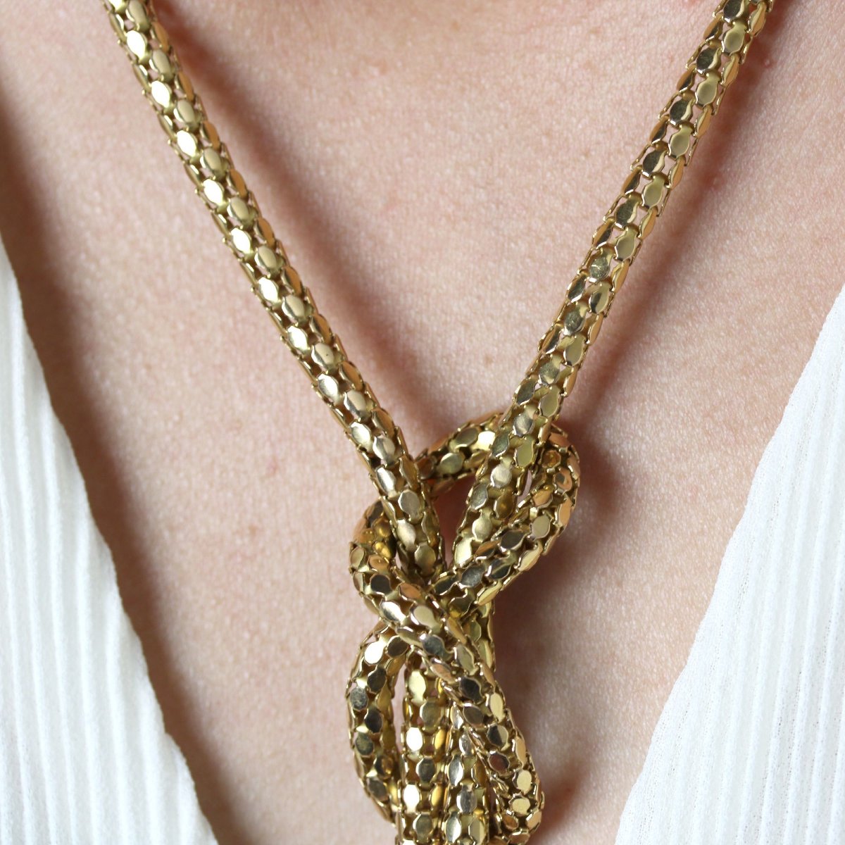 Collier en or maille orvet et ses pompons d'or-photo-6