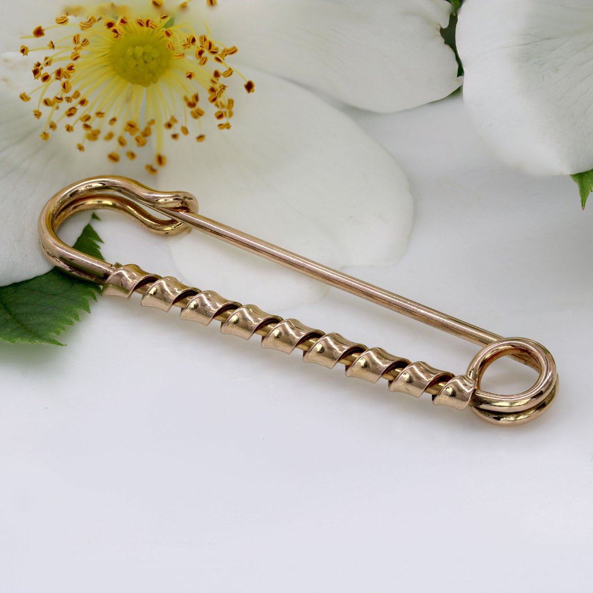 Rose Gold Safety Pin Brooch-photo-3