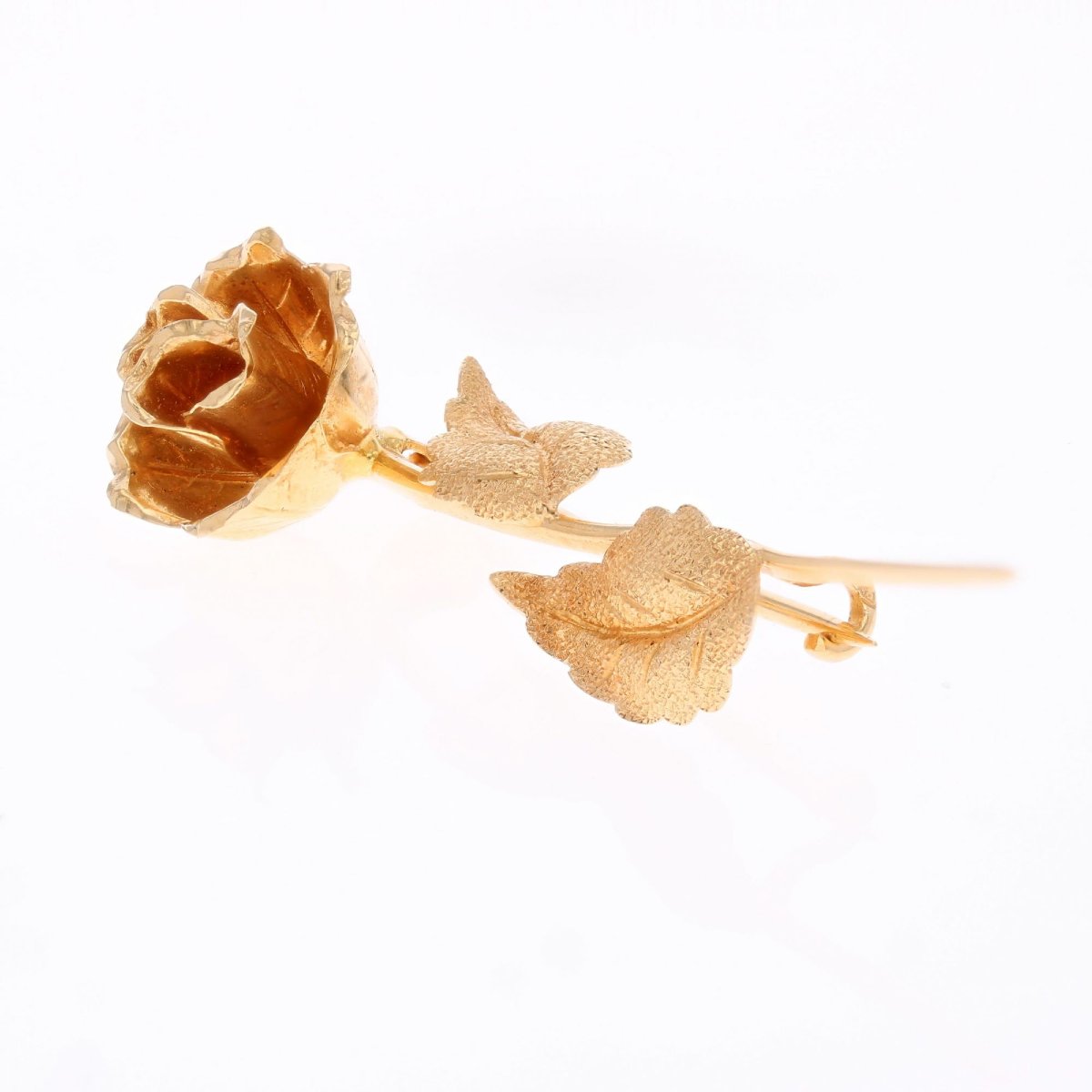Vintage Gold Rosebud Brooch-photo-4