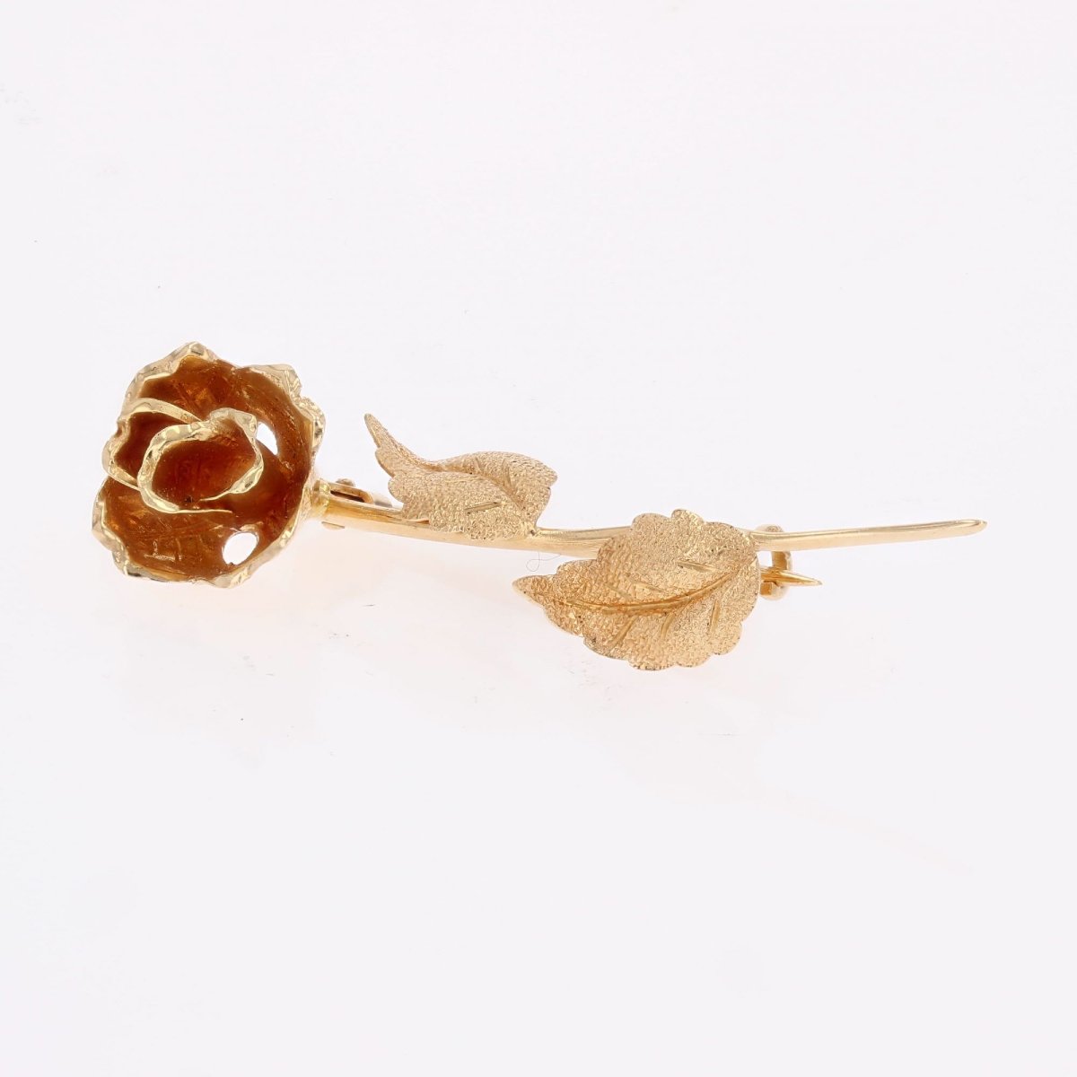 Vintage Gold Rosebud Brooch-photo-3