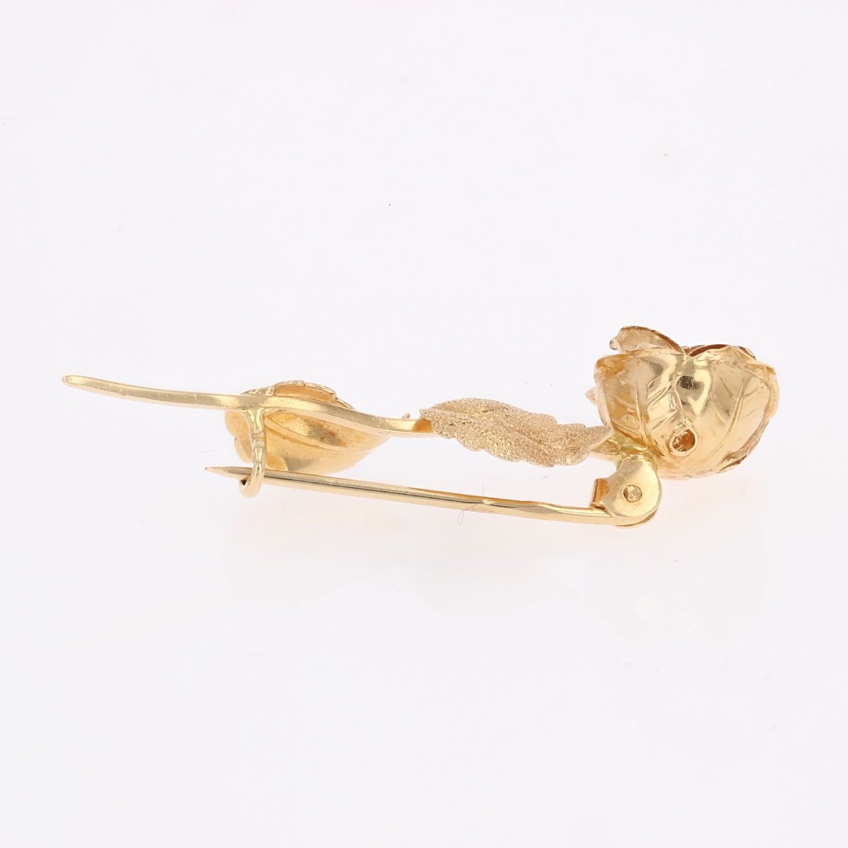 Vintage Gold Rosebud Brooch-photo-4