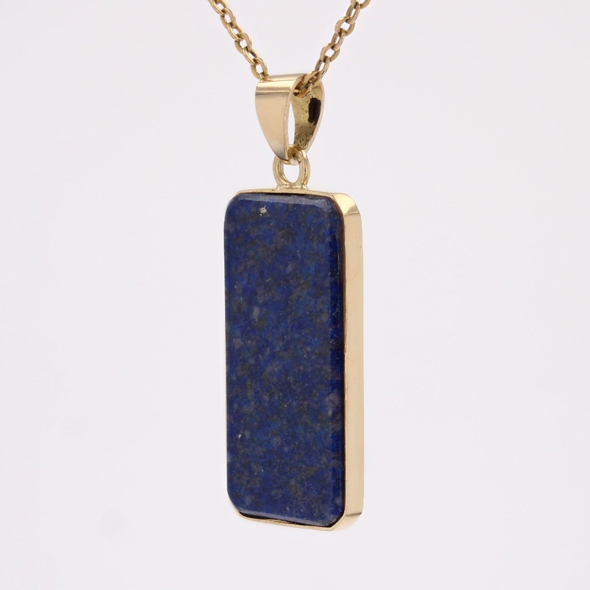 Pendentif plaque lapis lazuli or jaune-photo-1
