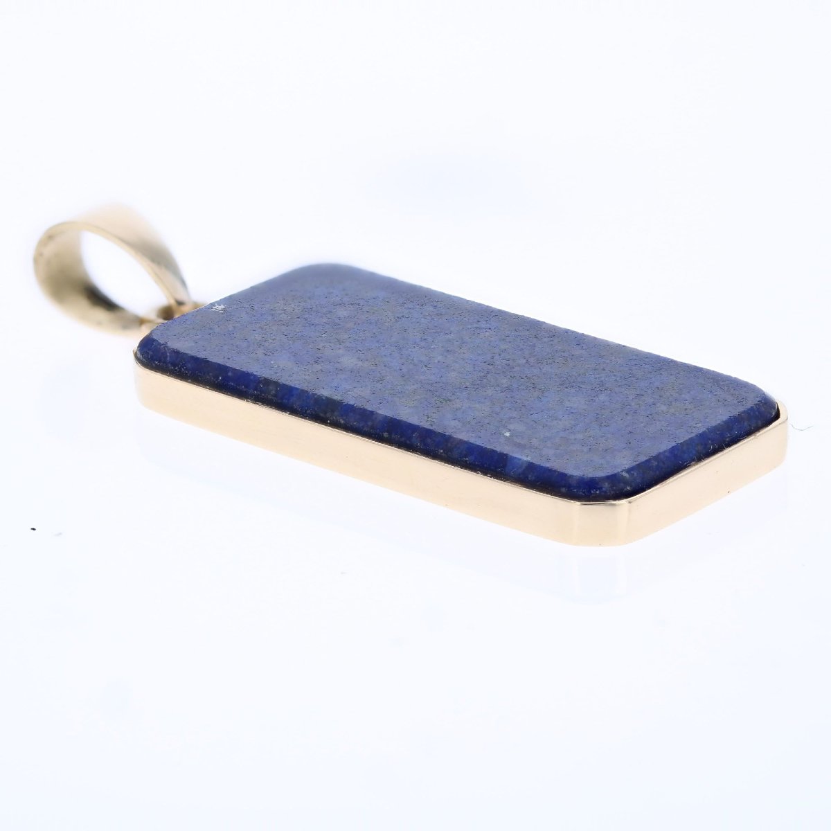 Pendentif plaque lapis lazuli or jaune-photo-3