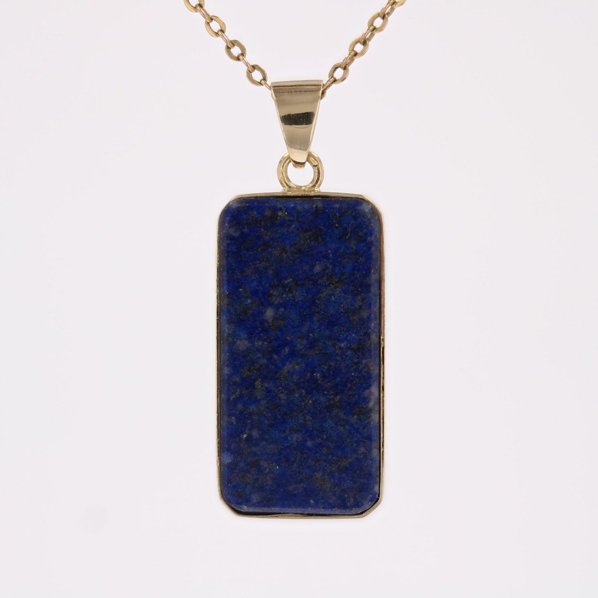 Pendentif plaque lapis lazuli or jaune-photo-4