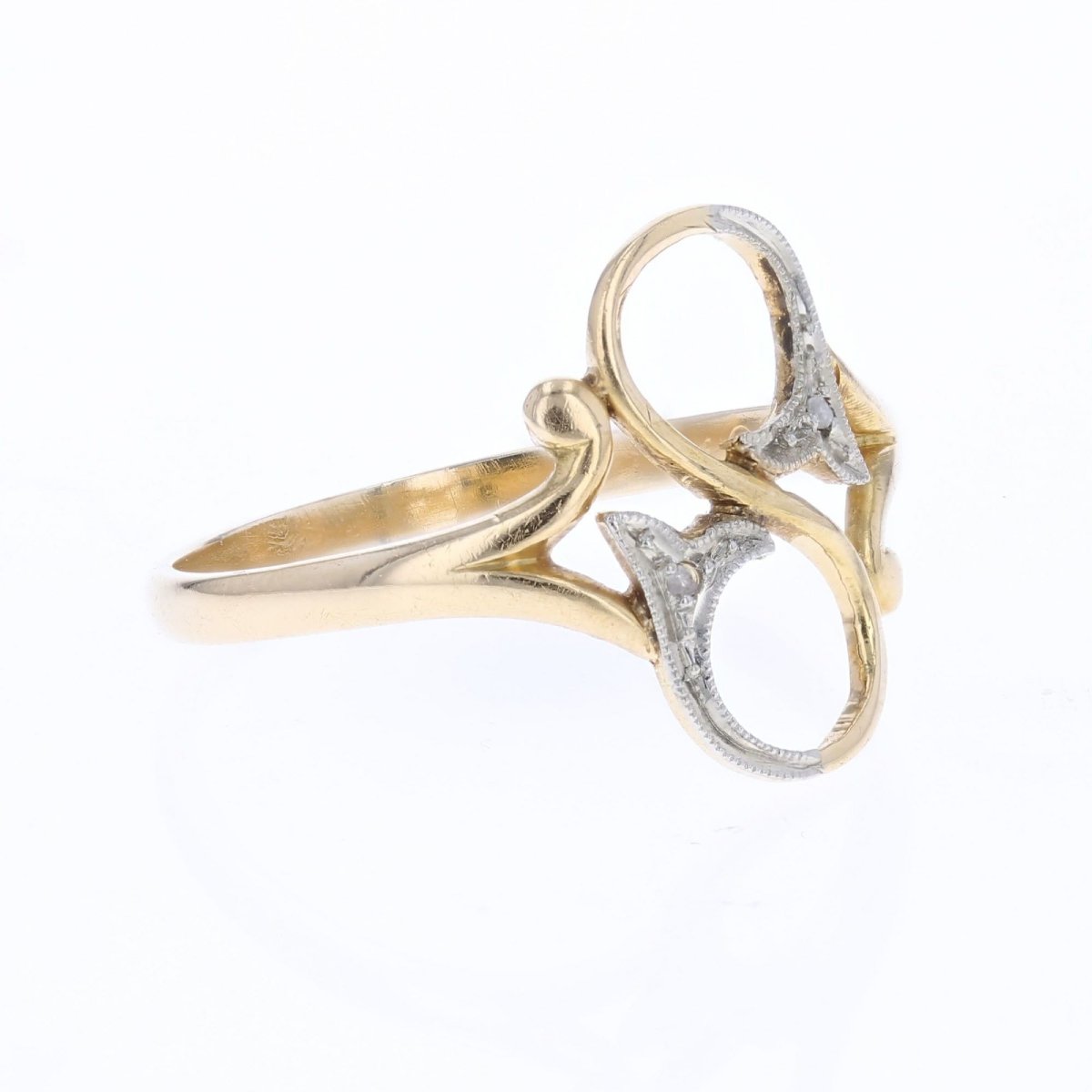 Bague ajourée or jaune diamants-photo-1