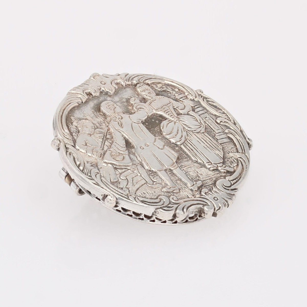 Baroque Dance Scene Silver Brooch-photo-1