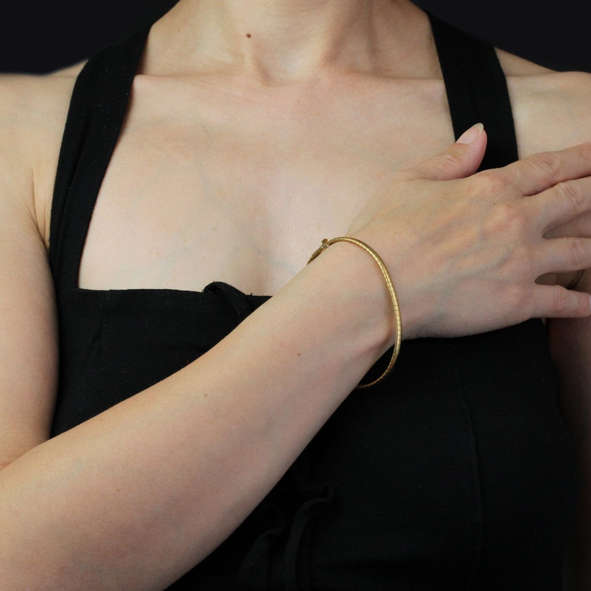 Bracelet maille Oméga or jaune-photo-2