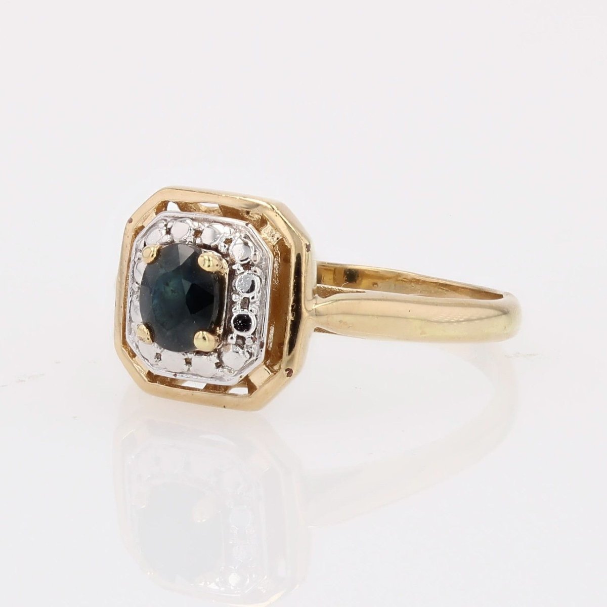 Bague occasion saphir or jaune-photo-4