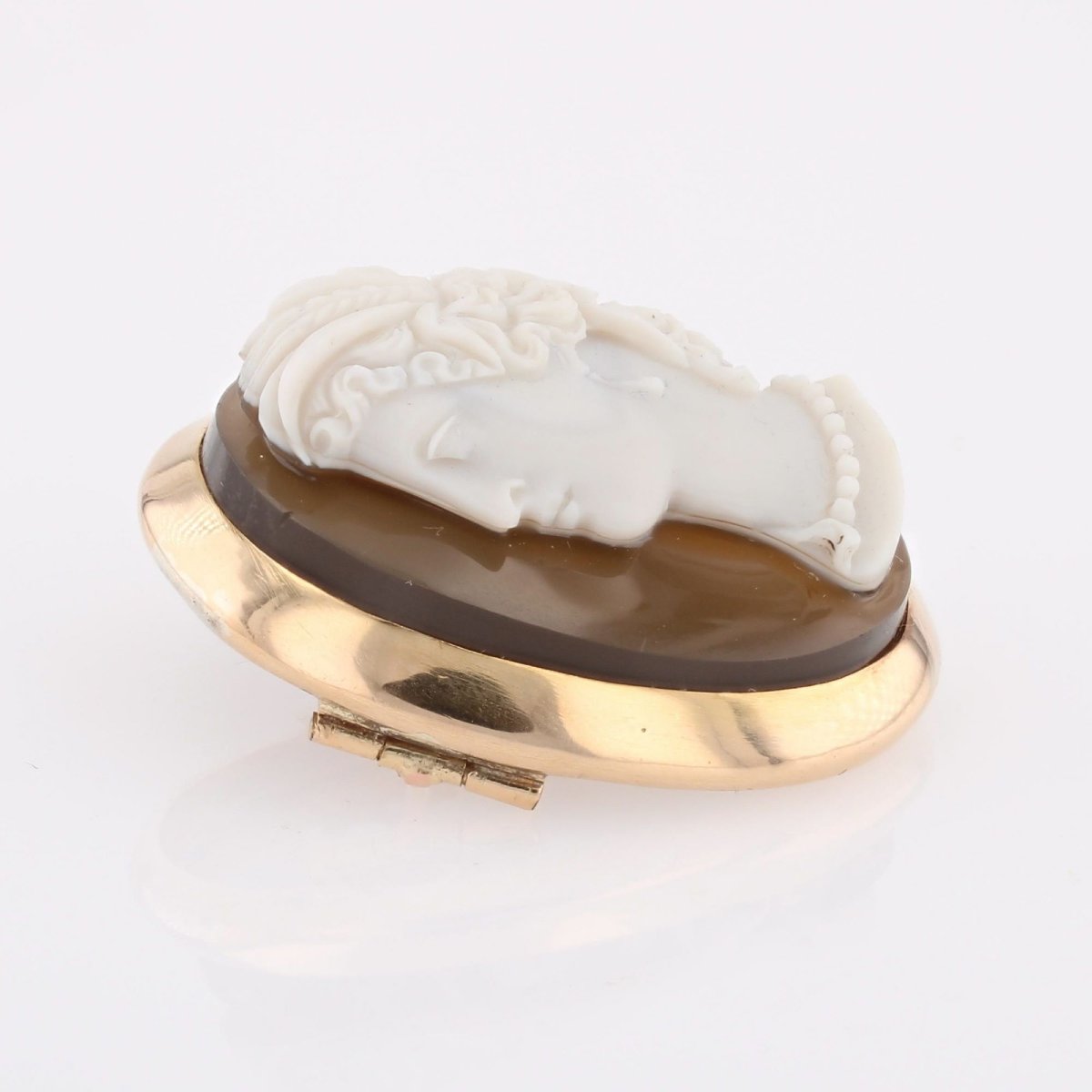 Broche ancienne camée sur agate-photo-5
