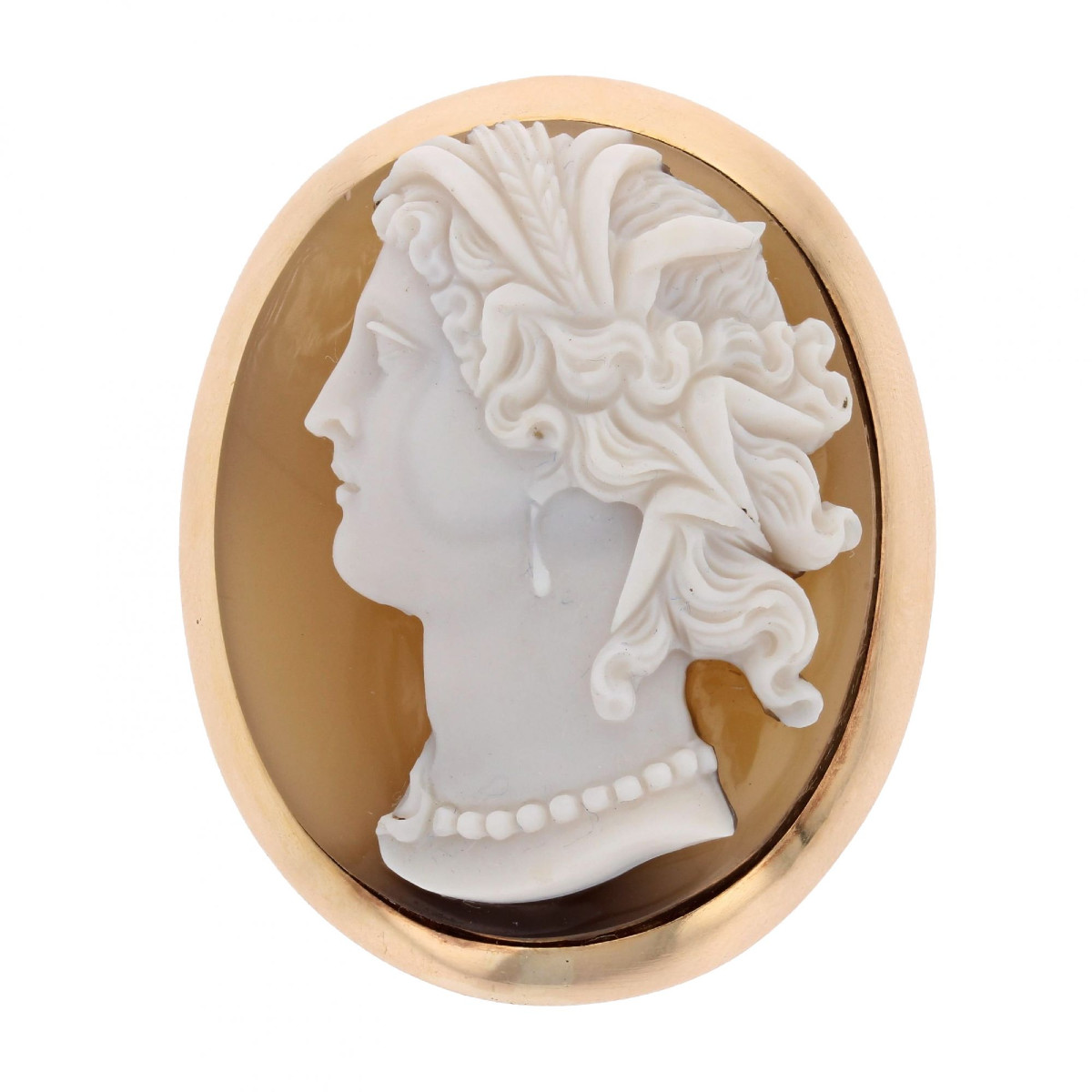 Broche ancienne camée sur agate