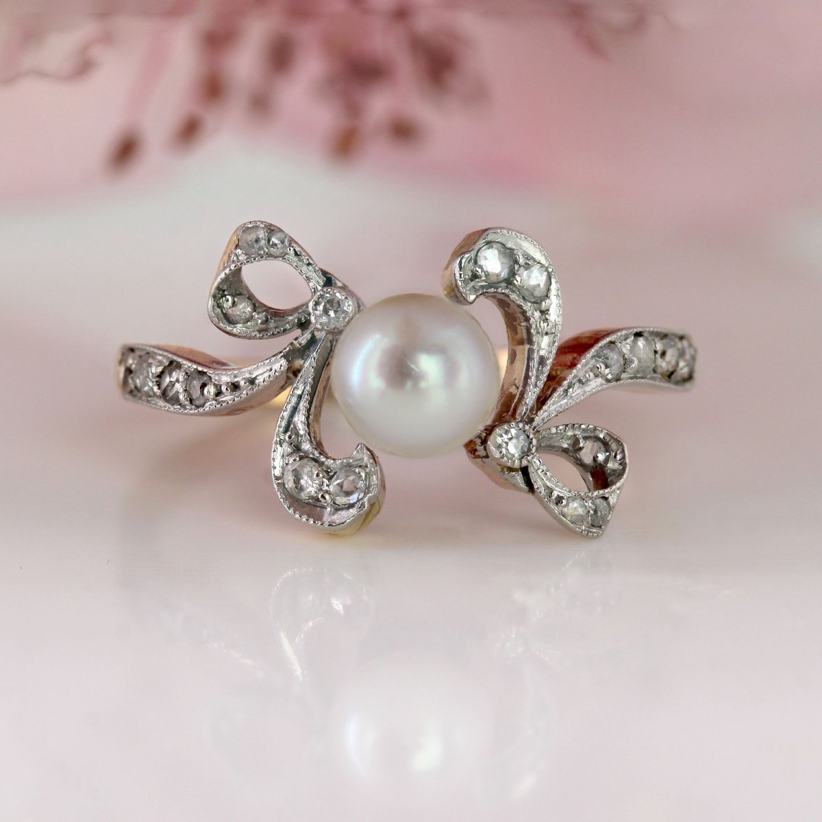 Belle Epoque Fine Pearl And Diamond Ring-photo-3