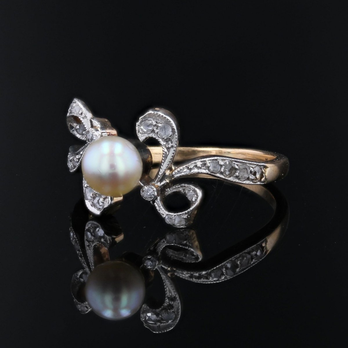 Belle Epoque Fine Pearl And Diamond Ring-photo-3