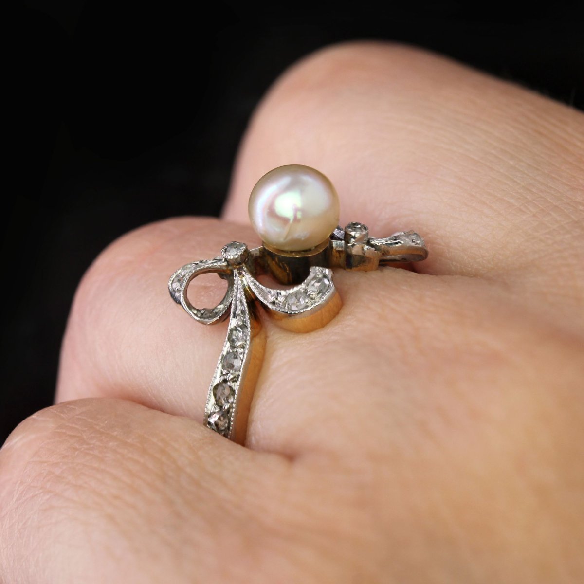 Belle Epoque Fine Pearl And Diamond Ring-photo-6