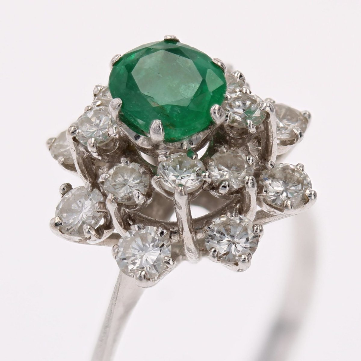Bague vintage émeraude et diamants-photo-5