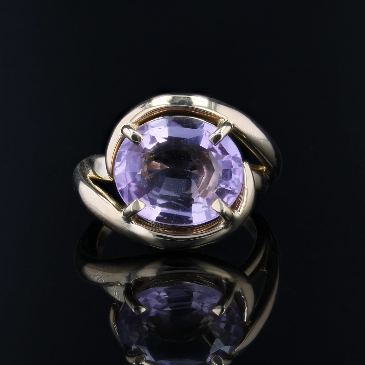 Bague tourbillon améthyste or jaune-photo-1