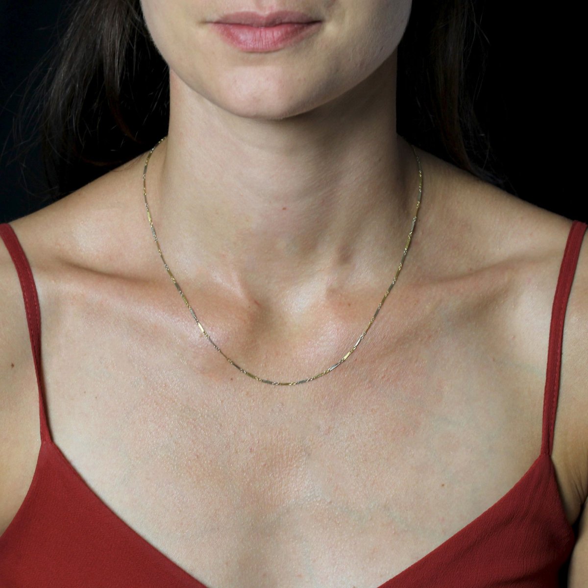 Fine Antique Yellow Gold Chain With Gold Clasps-photo-2