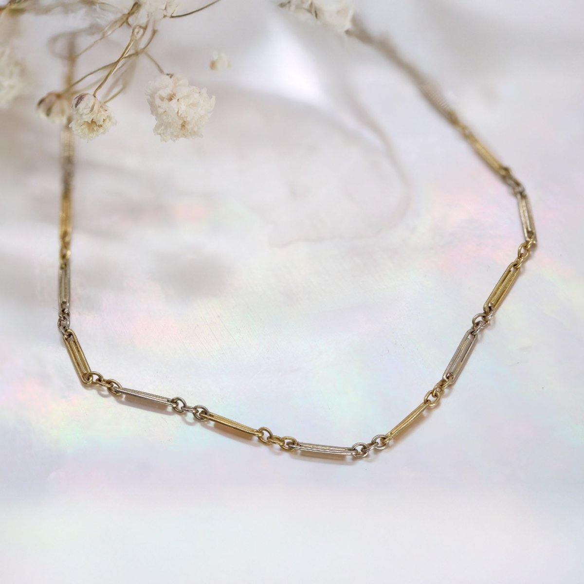 Fine Antique Yellow Gold Chain With Gold Clasps-photo-3