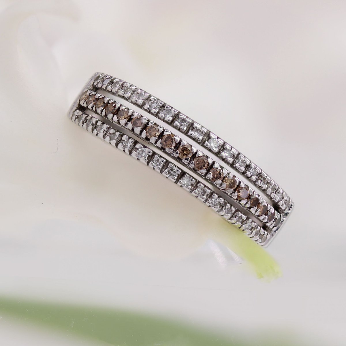 Triple Row Diamond Bangle Ring-photo-3