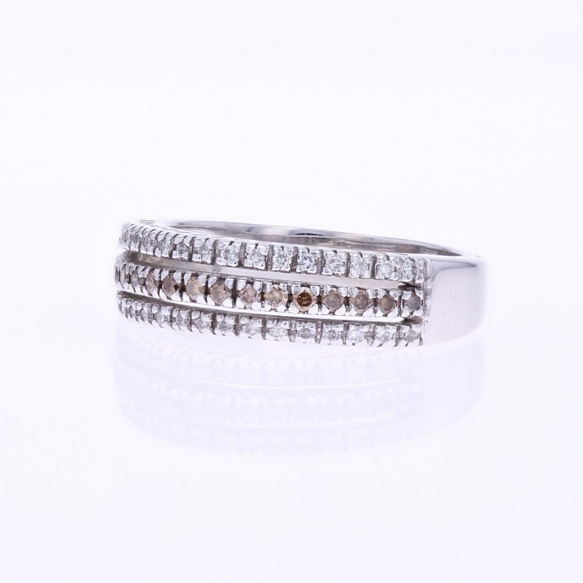 Triple Row Diamond Bangle Ring-photo-4