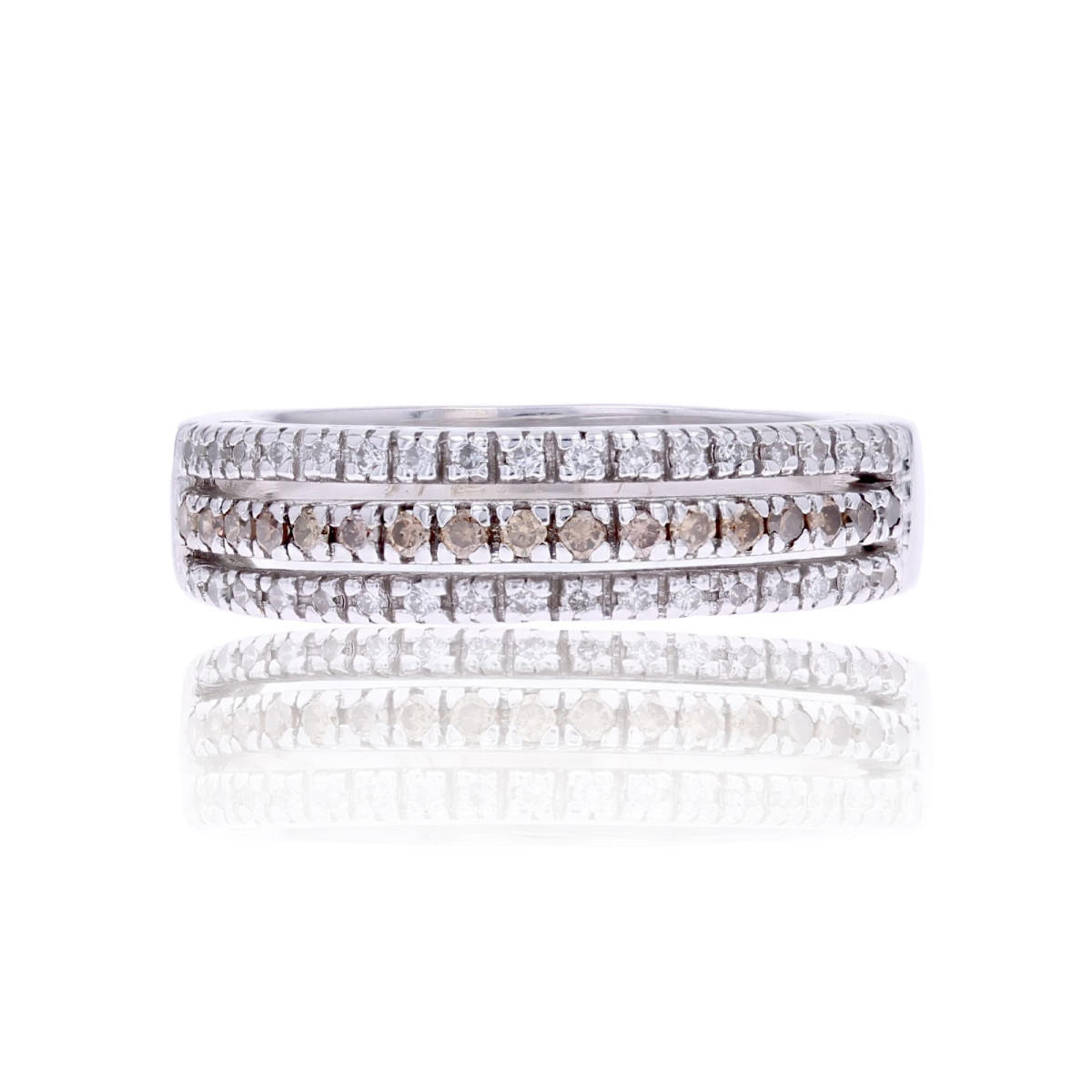 Triple Row Diamond Bangle Ring