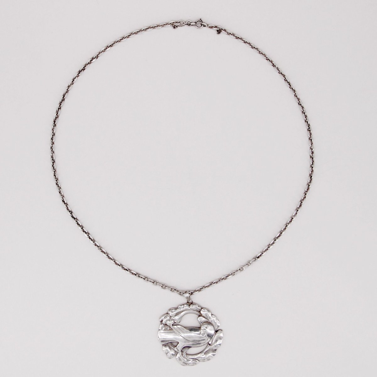 Georg Jansen Antique Silver Dove Necklace-photo-4