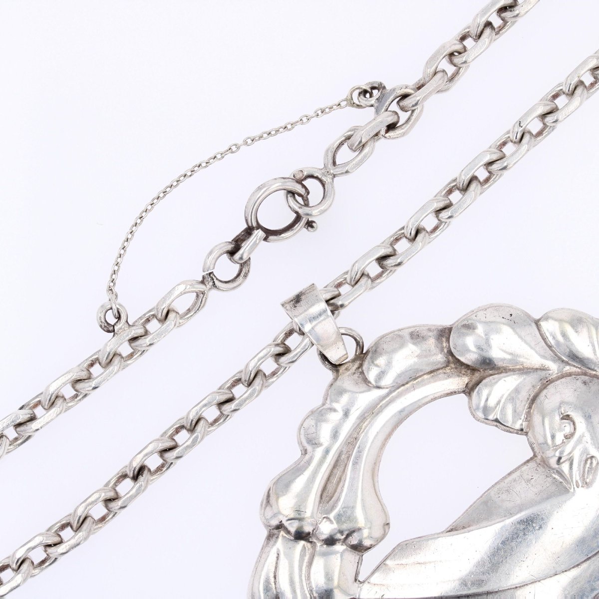 Georg Jansen Antique Silver Dove Necklace-photo-4