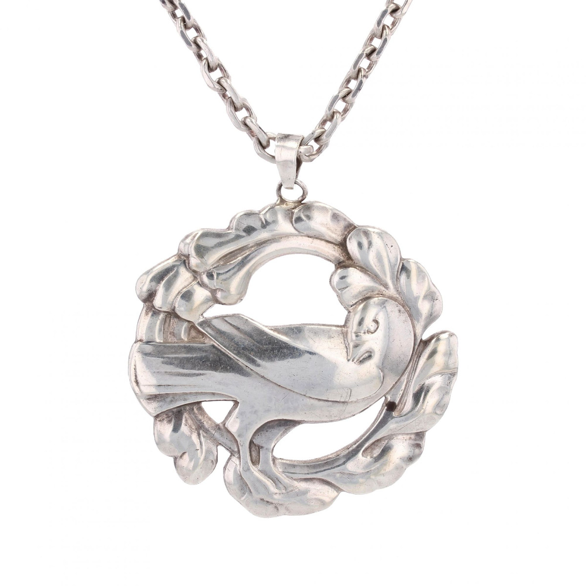 Georg Jansen Antique Silver Dove Necklace