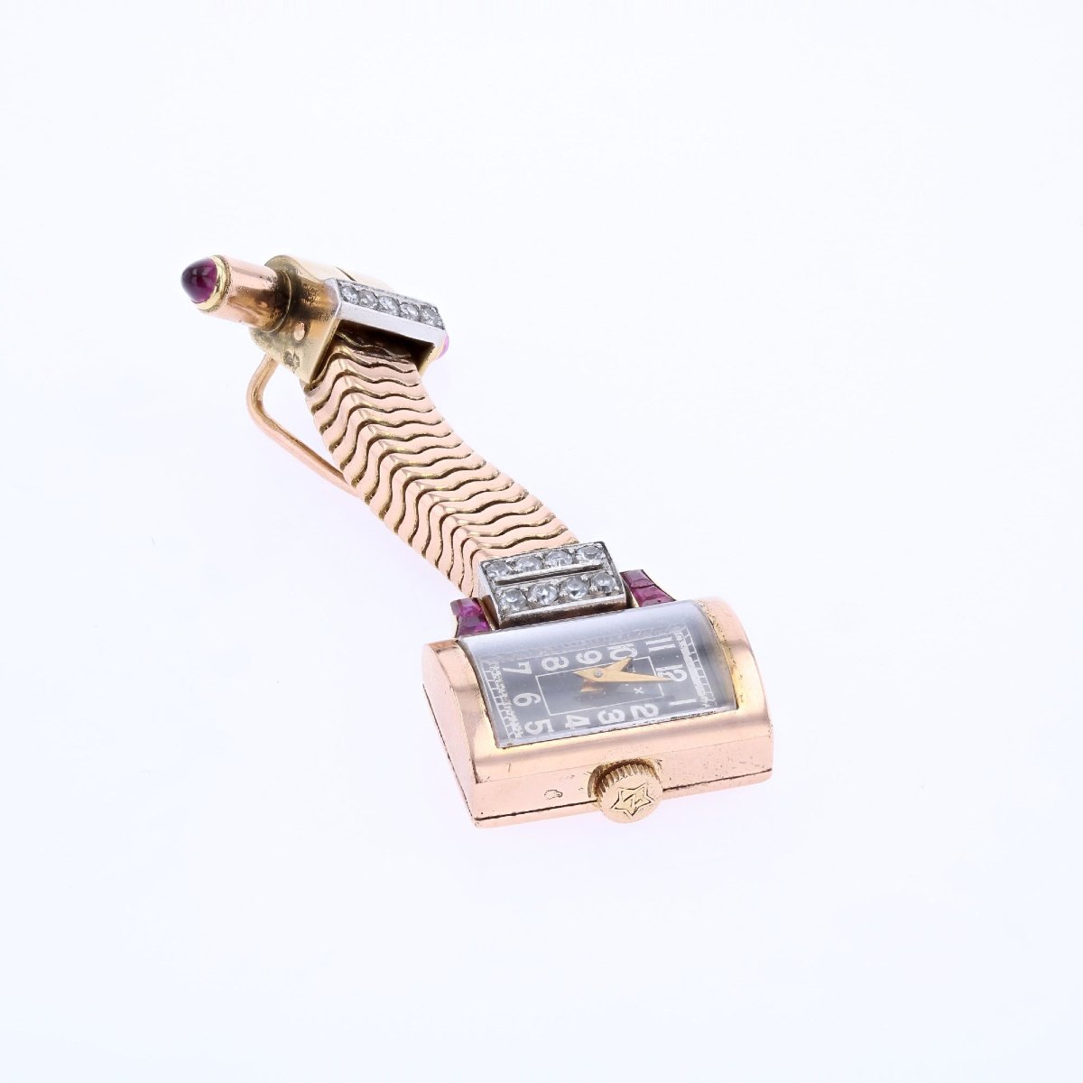 Tank Watch With Calibrated Ruby Diamonds-photo-2