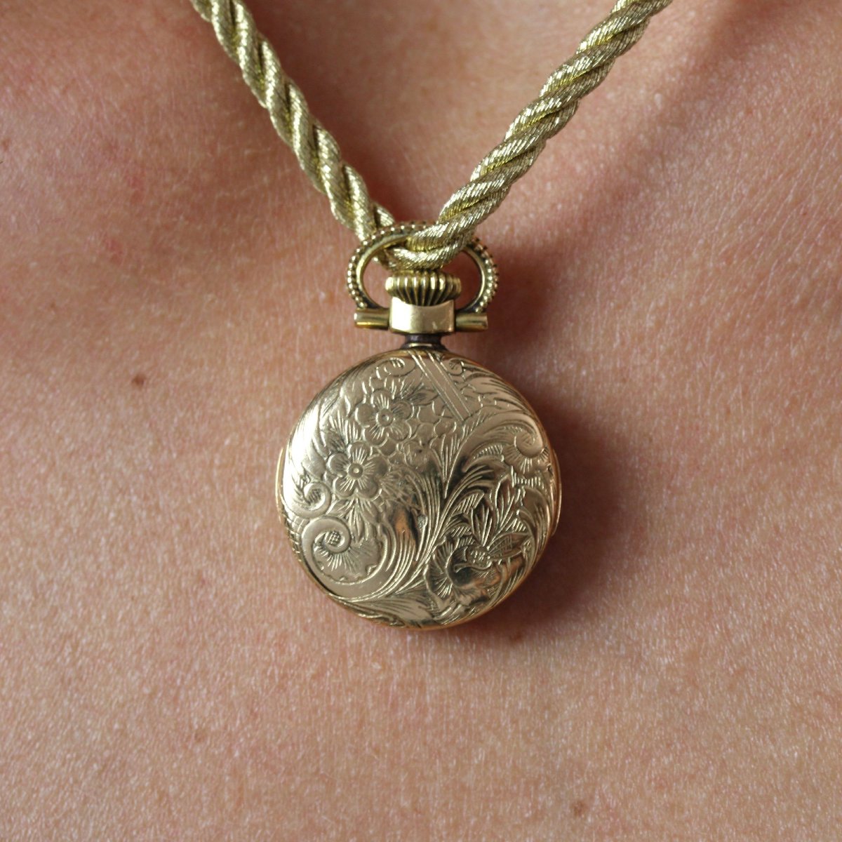 Pendentif Montre de dame Flamor or jaune-photo-4