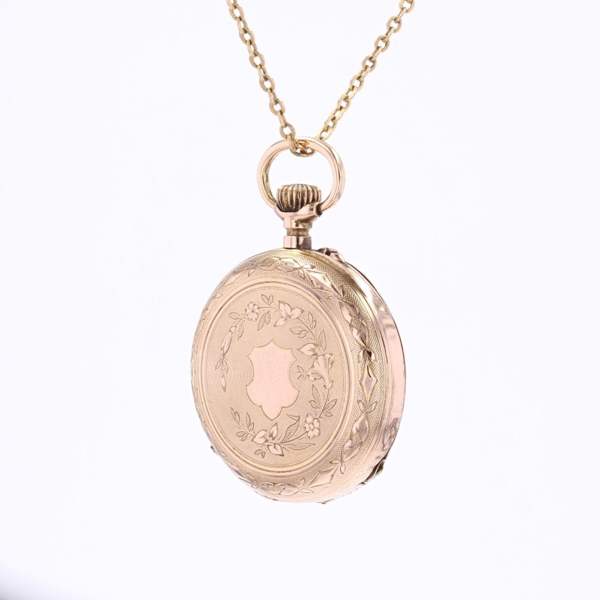 Pendentif Montre de col or rose écusson-photo-4